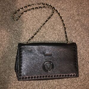 Valentino Black Leather Chain Bag